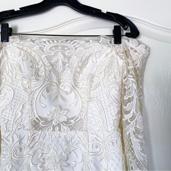 BHLDN Thurley Dress Emilia Lace Semi-Sheer Off-Shoulder Bridal Ivory 8 NWT - Picture 7 of 13